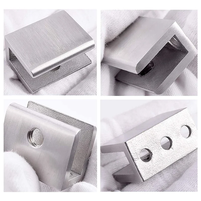 

ABFY-8Pcs Adjustable 304 Stainless Steel Glass Shelf Brackets Glass Clip Clamp Support 0.23 - 0.35Inch Brushed Finished