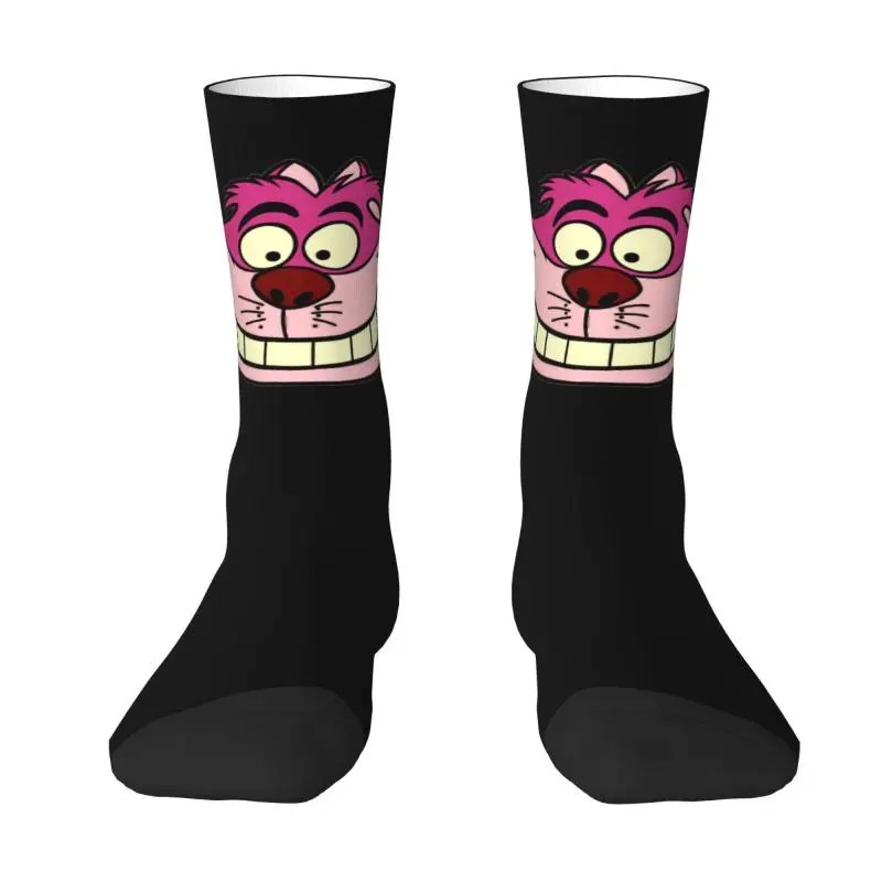 Customized Cheshire Cat Men Women Crew Socks Unisex Cute Animal Alice In Wonderland Spring Summer Autumn Winter Dress Socks