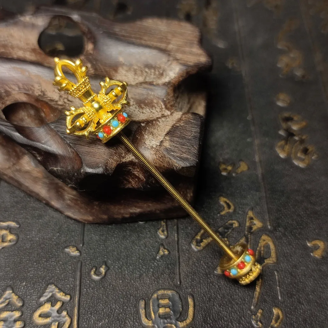 

1 pcs Tibetan copper diamond pestle threaded rod connection universal buckle agate lozi special DIY accessories for Tianzhu
