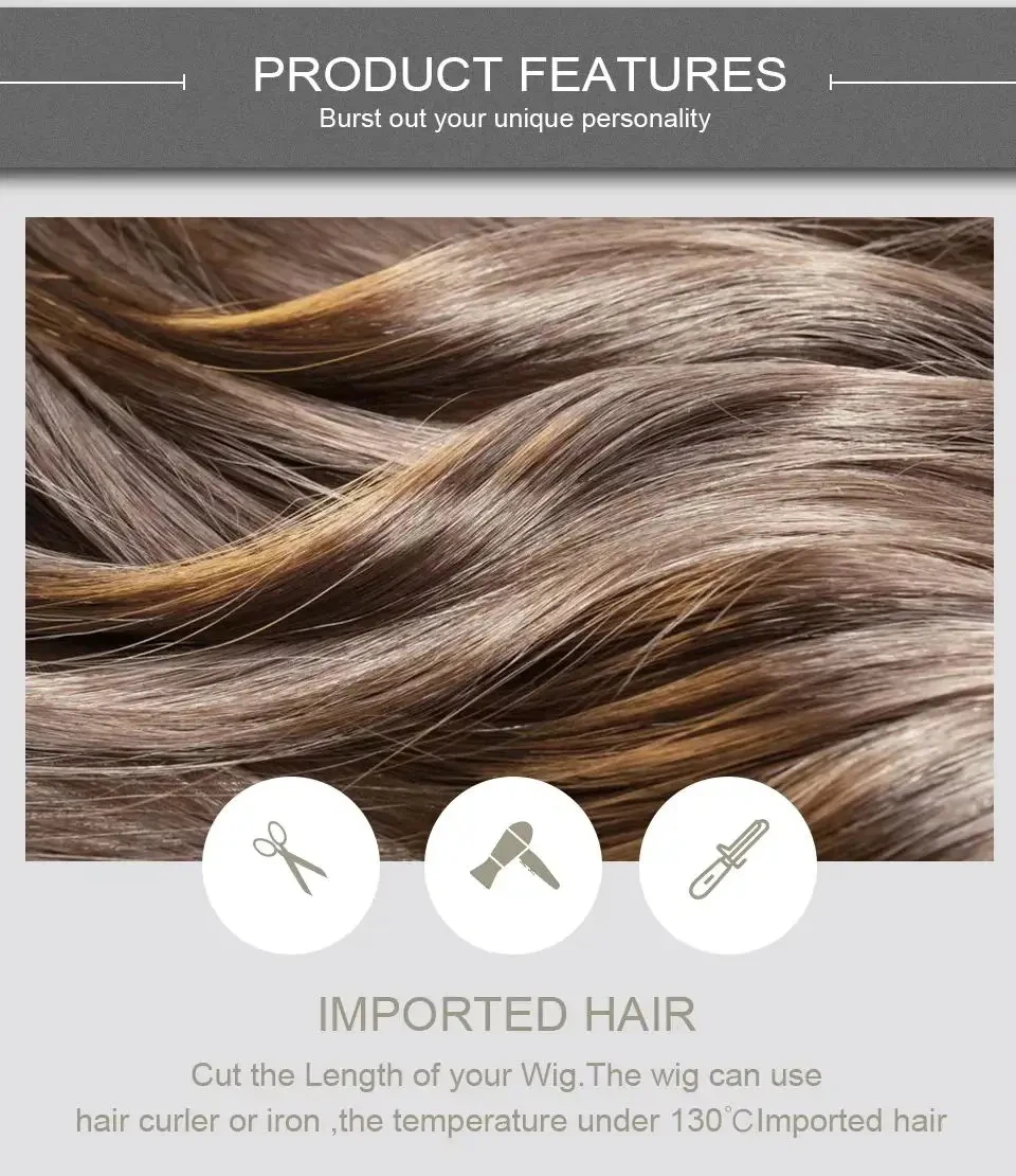 Ash Blonde Highlight Balayage Wig 24 Inches Natural Wavy 13x4 HD Lace Front Wig High Heat Synthetic Glueless Wigs Daily Wear