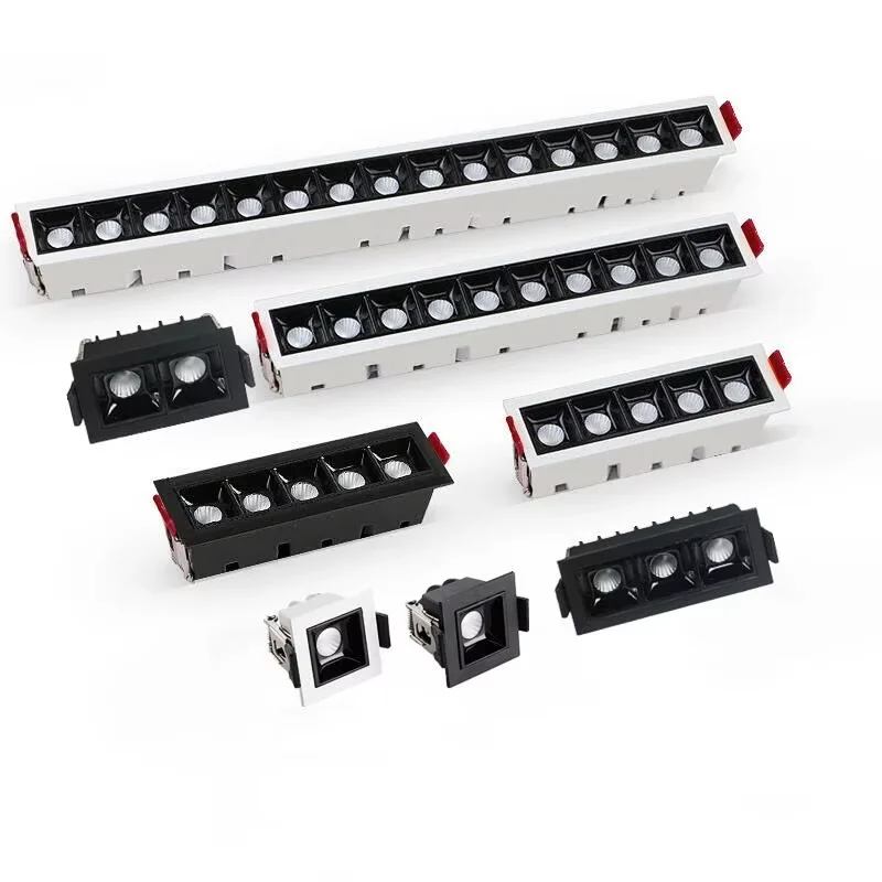 

Recessed Square Led Ceiling Grille Light 2W 4W 6W 10W 20W 30W 110V 220V Led Linear Light COB Spot Lamp Down light