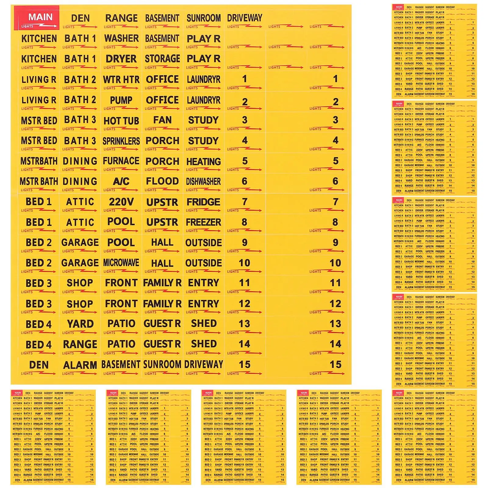 

10 Sheets Circuit Breaker Labels Colorful Electrical Box Stickers Removable Adhesive Tags Panel Identification Supplies