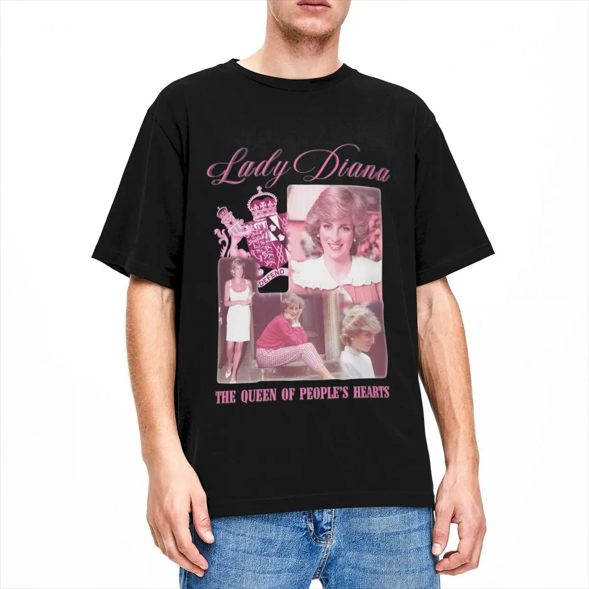 Vintage Princess Diana T-Shirts Men Round Neck Cotton T Shirt Short Sleeve Tees Birthday Gift Clothing