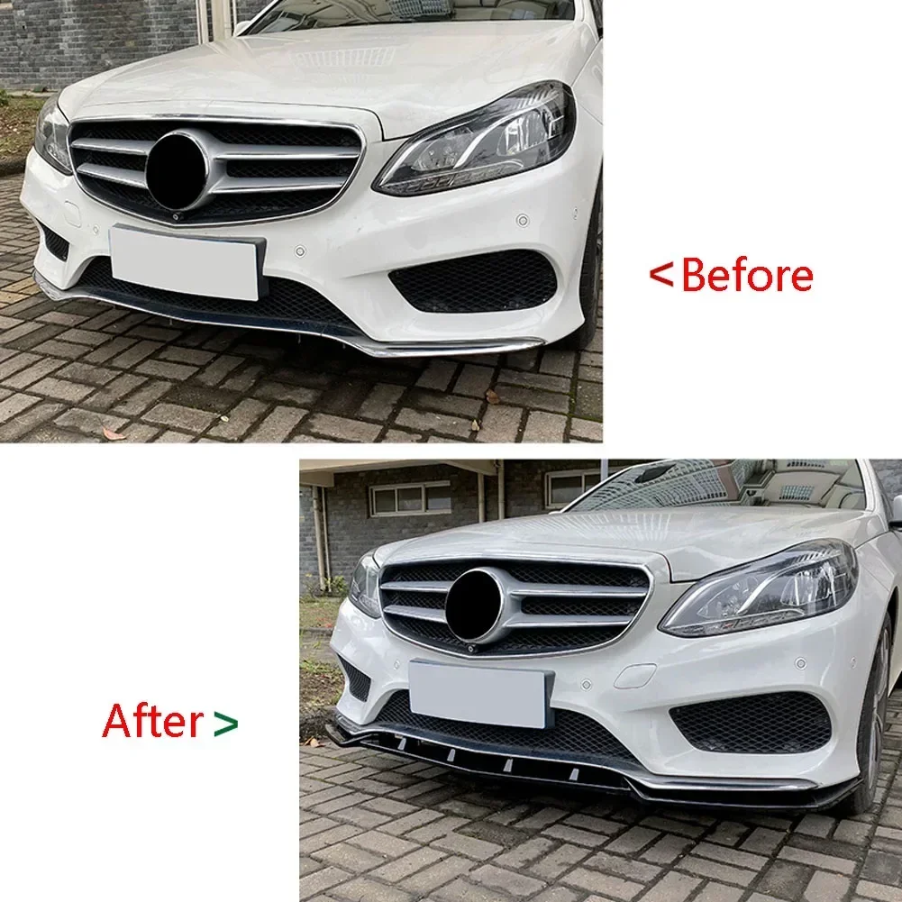 Front Bumper Lower Splitter Lip Spoiler Diffuser Body Kit For  Mercedes Benz E-Class W212 E260 E300 AMG Line 2013-2015