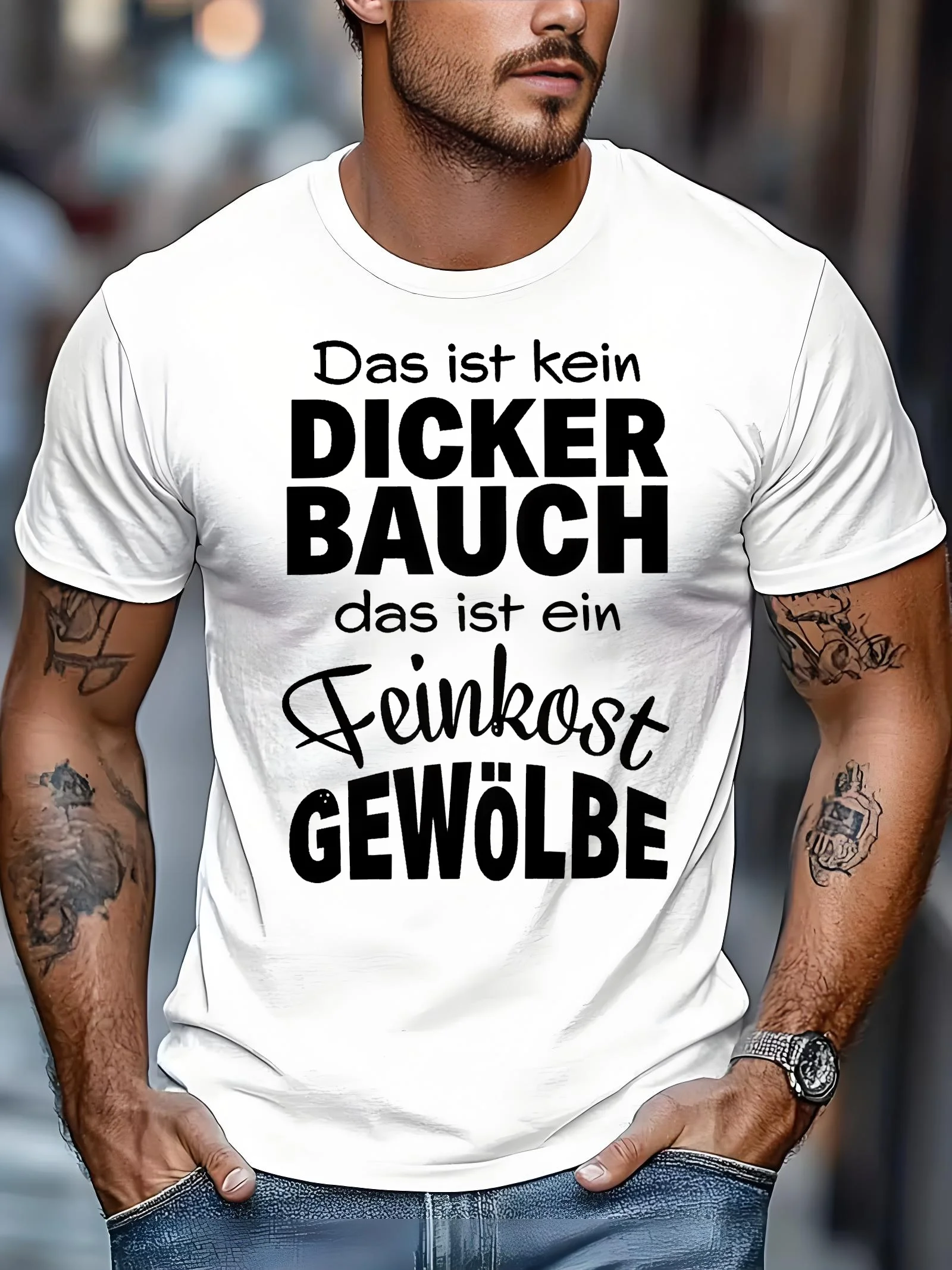 Men's outdoor casual sport T-shirt with male English patterns, summer casual round-neck short-sleeved T-shirt