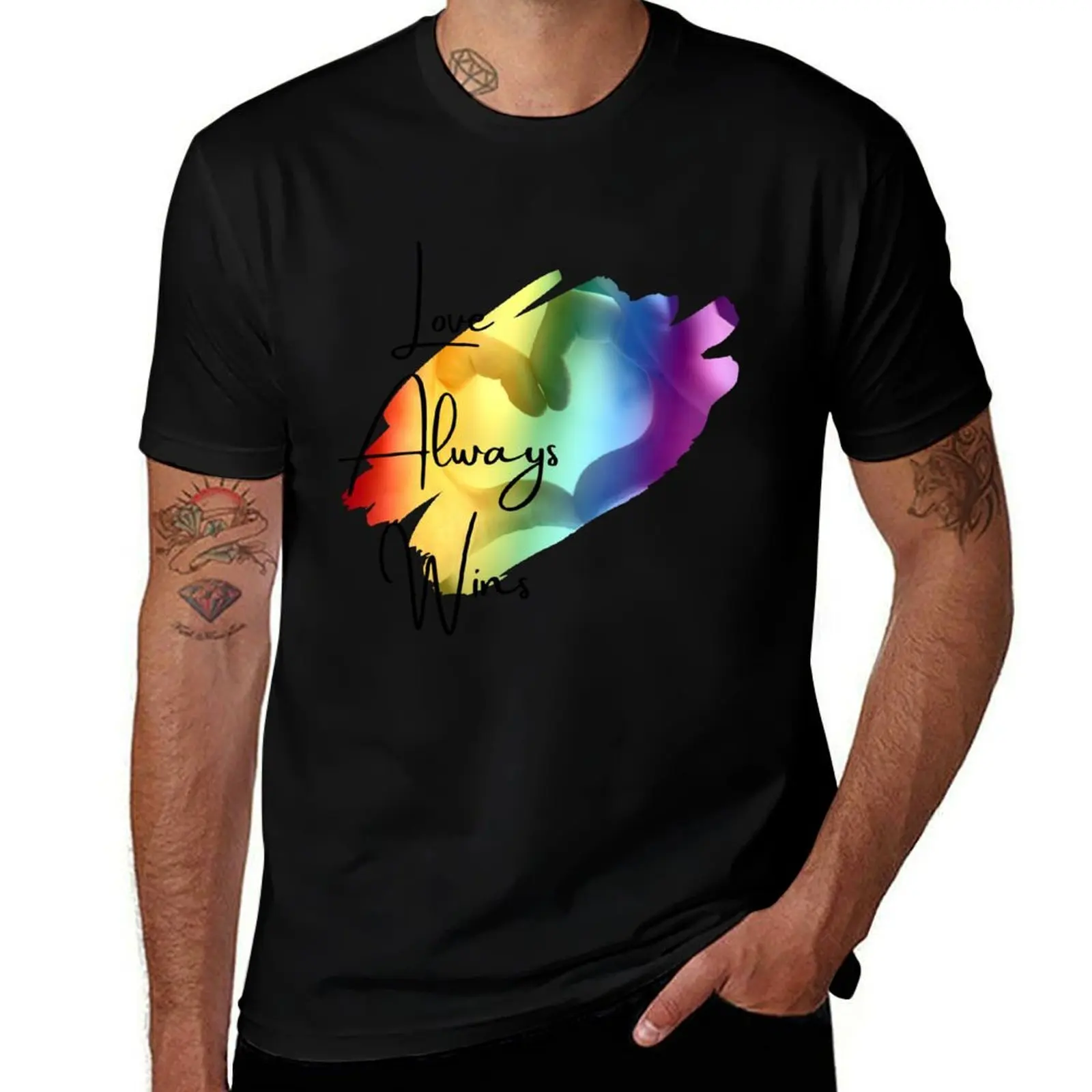 Love always wins Pride tee T-Shirt Casual Street Style Short Sleeve Tee T-Shirt