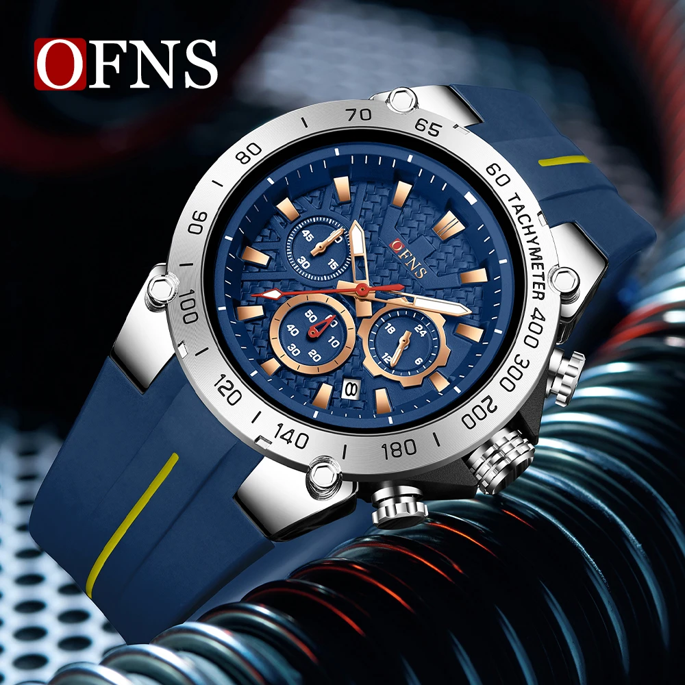 OFNS جديد 1207 ساعة كوارتز رجالية فاخرة ستة دبوس متعددة الوظائف كرونوغراف التقويم مقاوم للماء ساعة إضاءة ليلية 2025