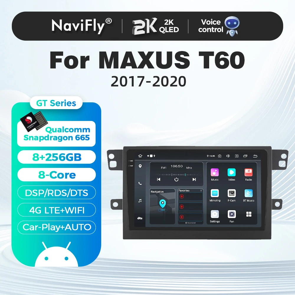 8-Core 4G LTE WIFI BT Car Multimedia Video Player For MAXUS T60 T70 2017-2022 Wireless Carplay Auto Radio GPS Navi Audio Stereo