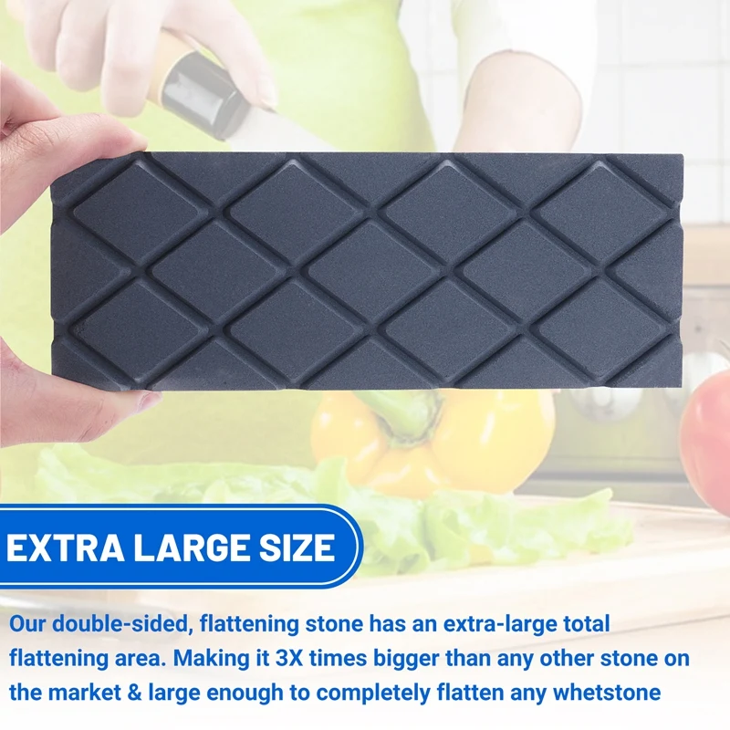 Large Flattening Stone- Dual Grit Coarse/Fine Sharpening Stones Flattener- Diamond Grooves Whetstone Fixer-A09G