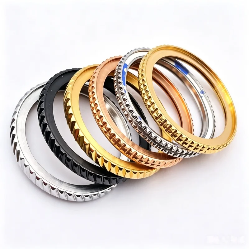 41mm Rotating Steel Watch Bezel Ring Black Gold Silver Multi Color Options Fit SKX007 SRPD NH35 Watch Case Mod Replacement Parts