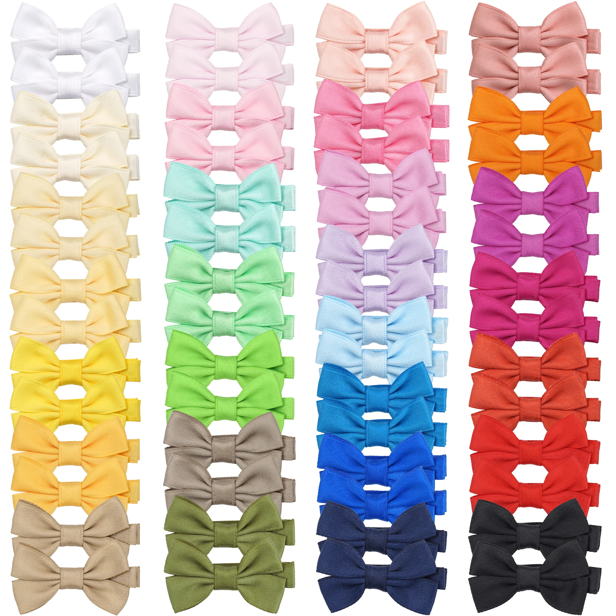 40/50/58pcs Pcs 2Inch Baby Hair Bows Clips Fully Lined No Slip for Fine Hair Baby Girls Infants Toddlers Kids Hair Barrettes