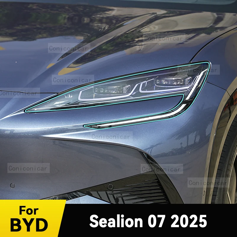 

Для SEALION 7 EV 2025 защитная пленка для фар автомобиля, передний светильник, прозрачный ТПУ, аксессуары для фар против царапин