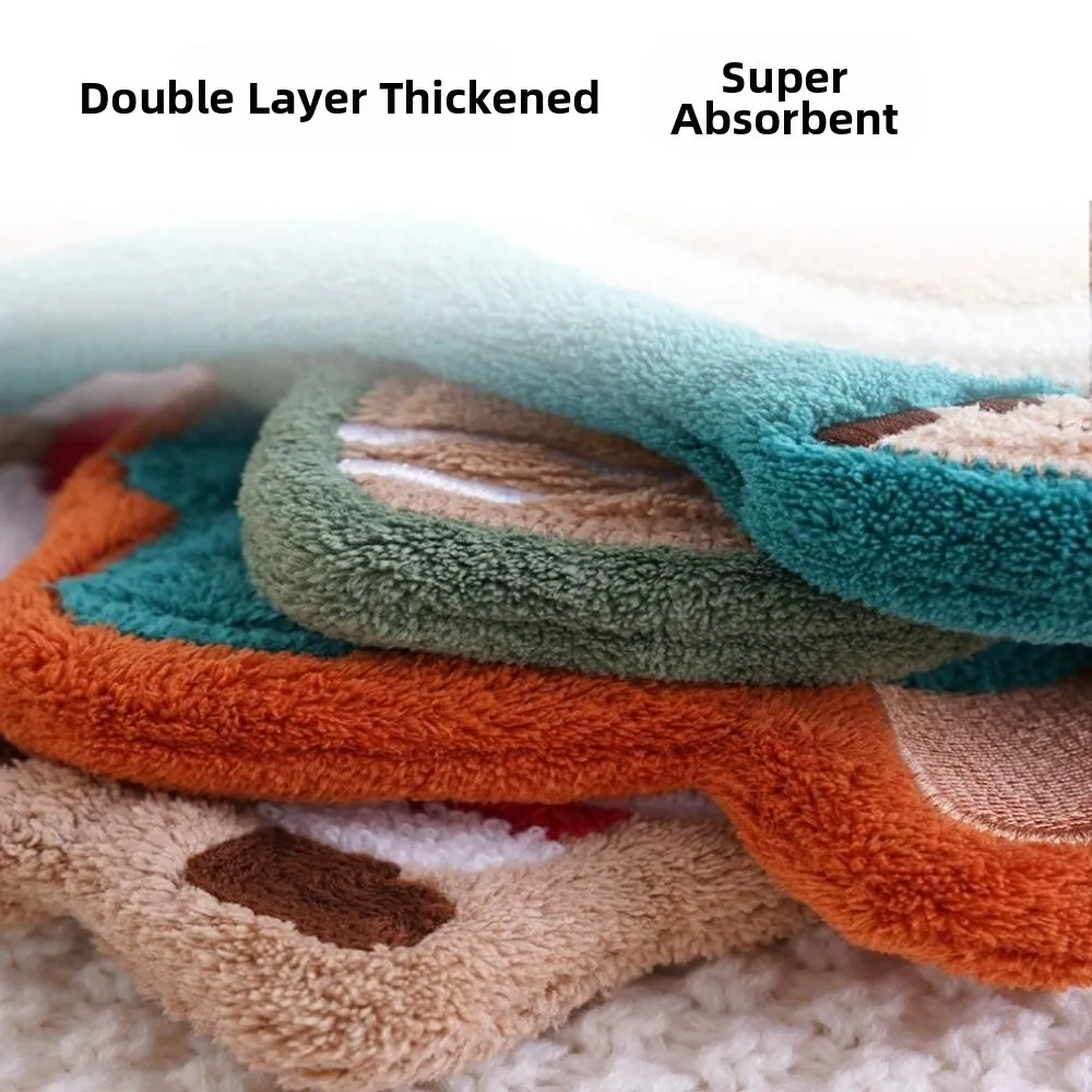 Water Absorption Christmas Hand Towels Coral Fleece Hanging Christmas Tree Handkerchiefs Quick-drying Cleaning Dishcloths