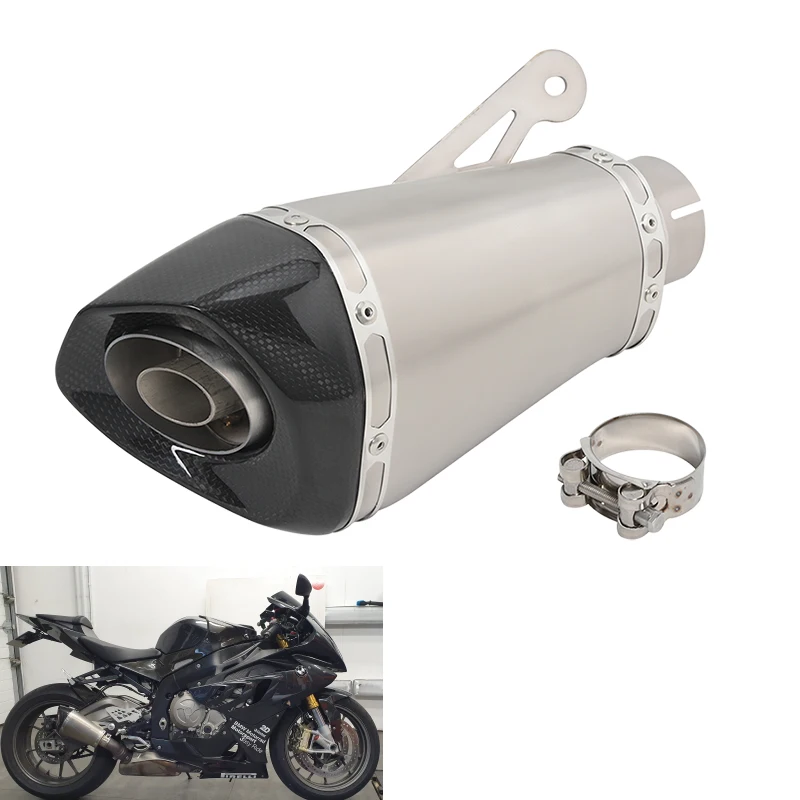 

Titanium Alloy Slip On For BMW S1000RR S1000R 2010-2016 Motorcycle Exhaust Pipe Systems DB Killer 60mm Muffler