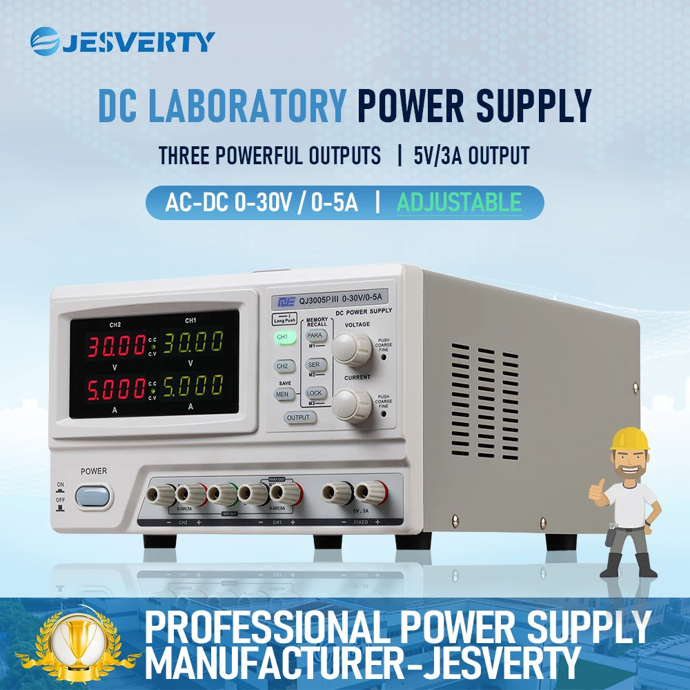 QJ3005Plll 3-Way DC Desktop Power Supply 315W Programmable Switching Power 4-Digit Display Adjustable 0-30V 0-5A