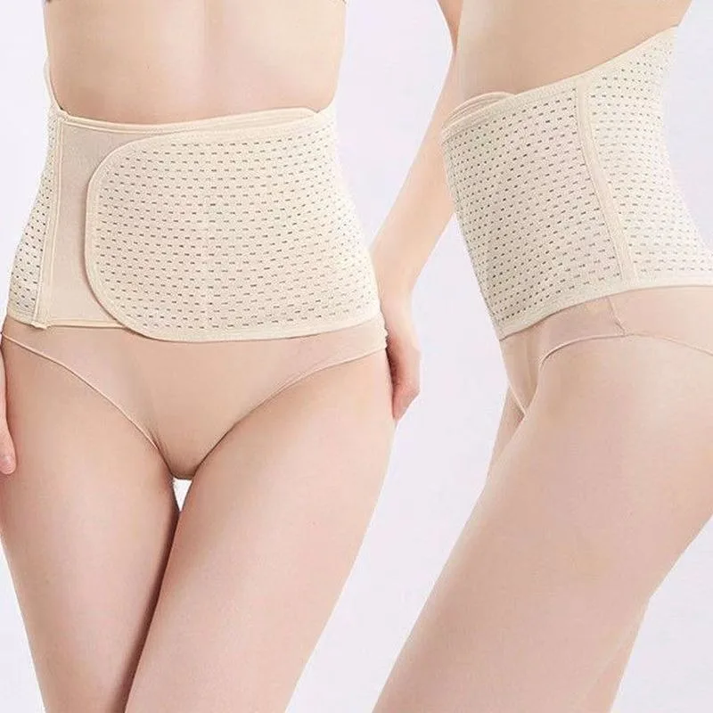 Adjustable Breathable Lumbar Support Belt - Black Polyester Abdominal Shaping Belt with Targeted Compression Pads for Lower Back