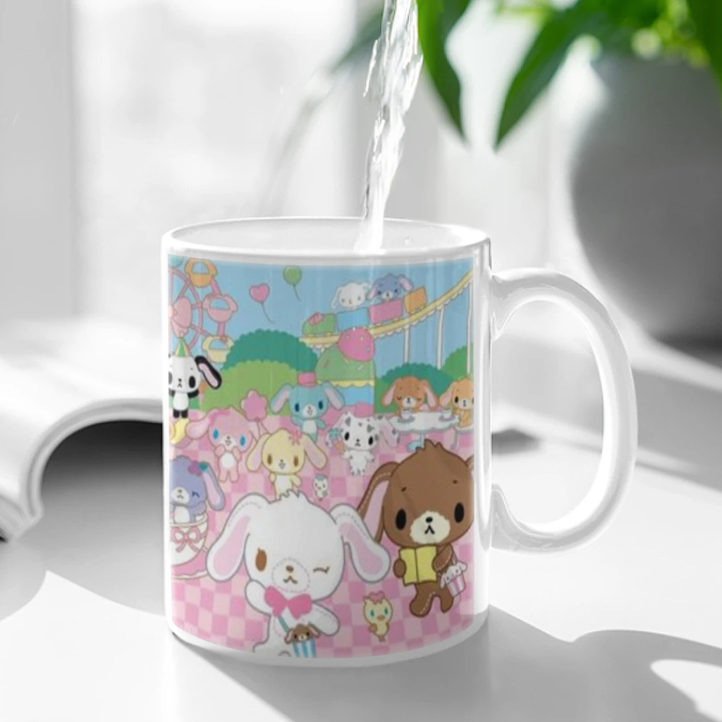 

S_sugarbunnies Anime Kawaii Anime Ceramic Mug Cute Coffee Tea Milk Stave Mugs And Cups with Handle Novelty Gifts