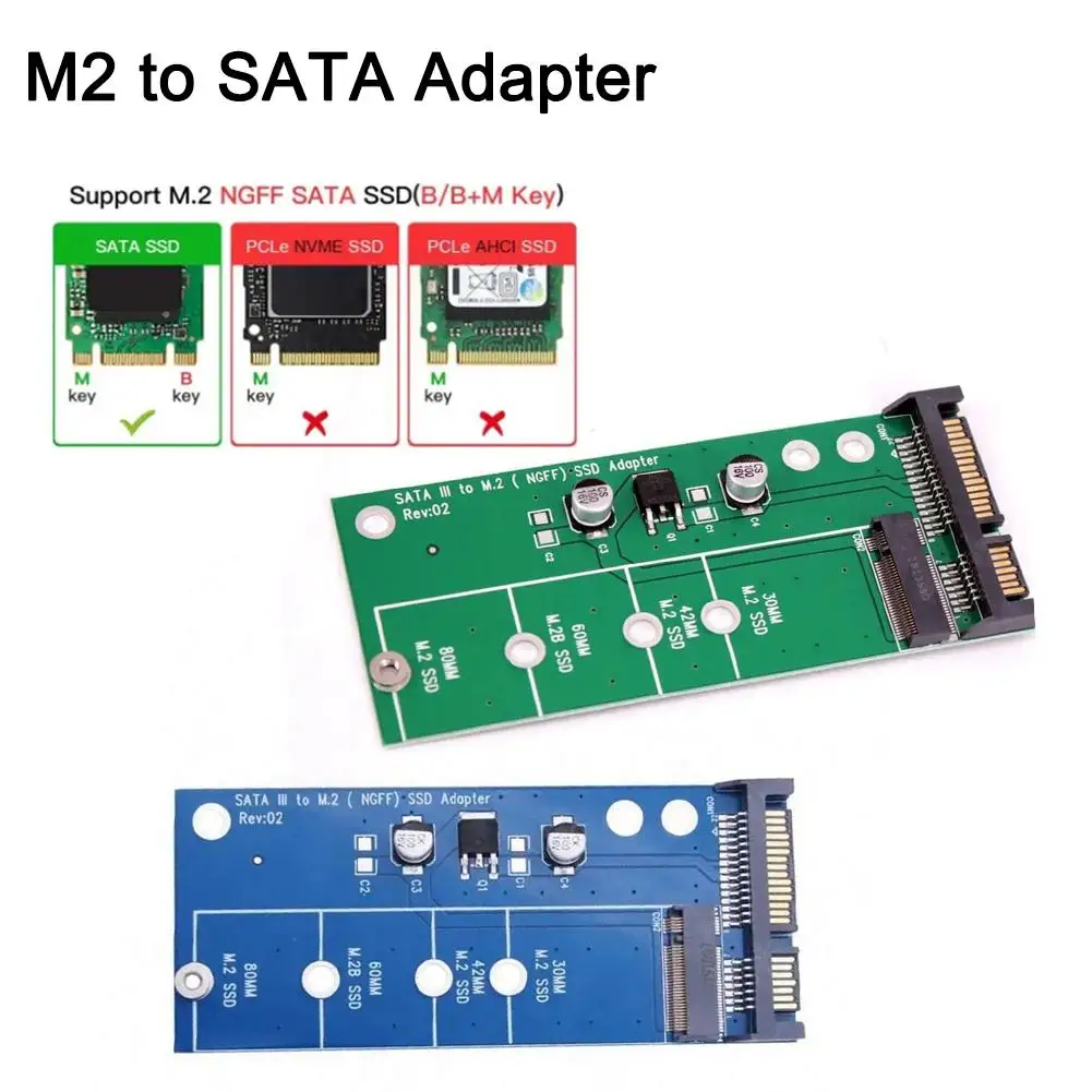 Ssd M2 Adapter M2 Sata Adapter Riser M2 Naar Sata Adapter M.2 Ngff Converter Kaart B Voor 2230/2242/2260/2280 M.2 Ssd A1d2