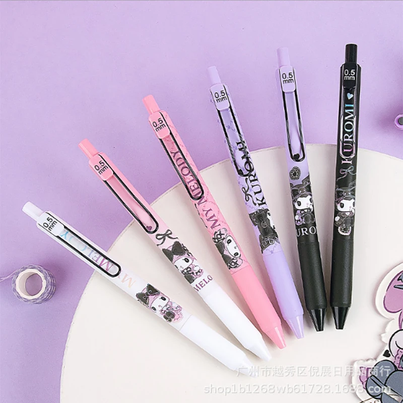 

36pc/box Sanrio Kuromi Melody Series Press Neutral Pen Student Learning Writing Pen Black 0.5 Signature Pen School Supplies