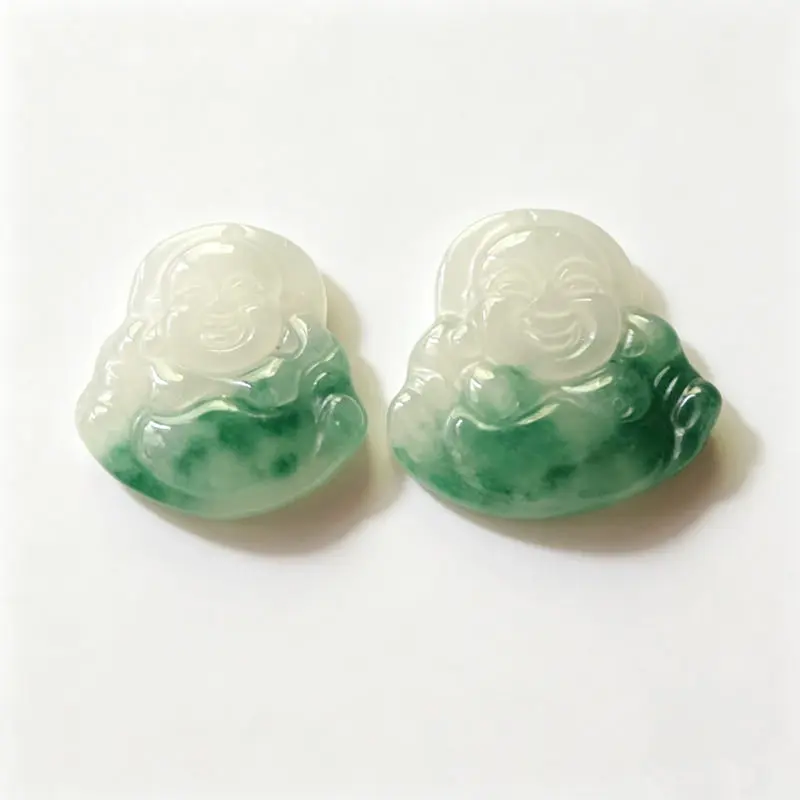 10PCS Natural Jadestone MILE FO Amulets Smile Buddha Pocket Buddha Small and Big Sizes TBP366