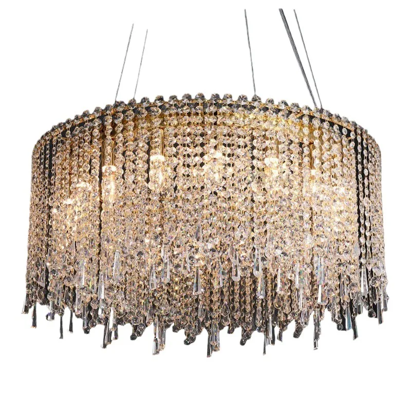 

Living room light luxury chandelier modern simple crystal dining room atmosphere