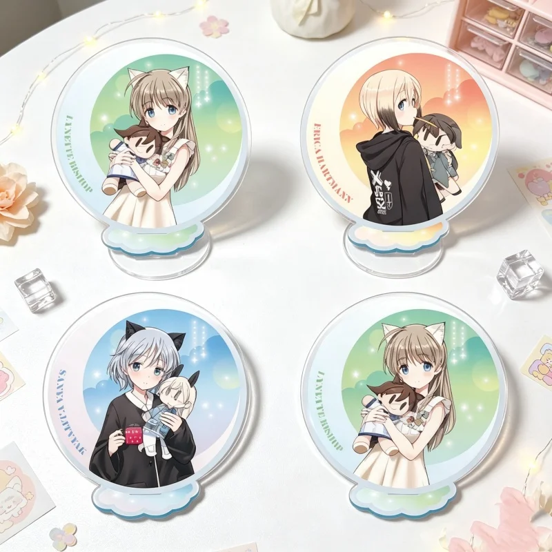 New Style Acrylic Stand Model Plate Keychain Anime Strike Witches 15CM Lynette Bishop/Mio Sakamoto/Yoshika Miyafuji Desk Decor