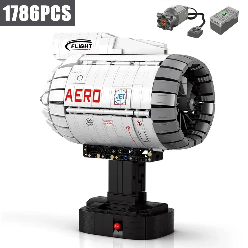 

1786PCS Electric Aircraft Turbofan Engine Model Building Blocks DIY Assembly Bricks Sets Kids Collection DIY Toys Holiday Gifts