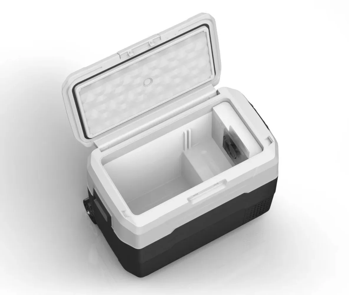 Portable 35L Electric Cooler Freezer Compressor Lab Use Refrigerator for Camping Draw Bar Wheels Convenient for Outdoor