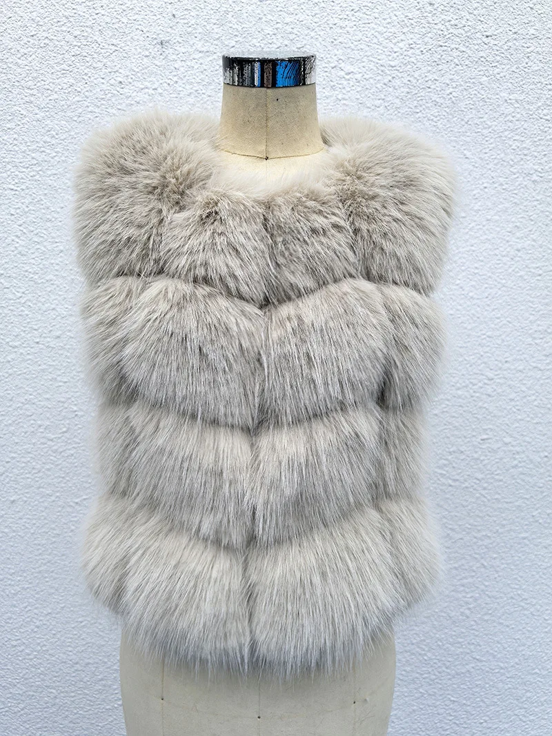 

Модный жилет из натурального меха: теплая роскошная верхняя одежда, жилет из искусственного меха лисы Gliet для женщин, безрукавка, утепленный жилет-безрукавка