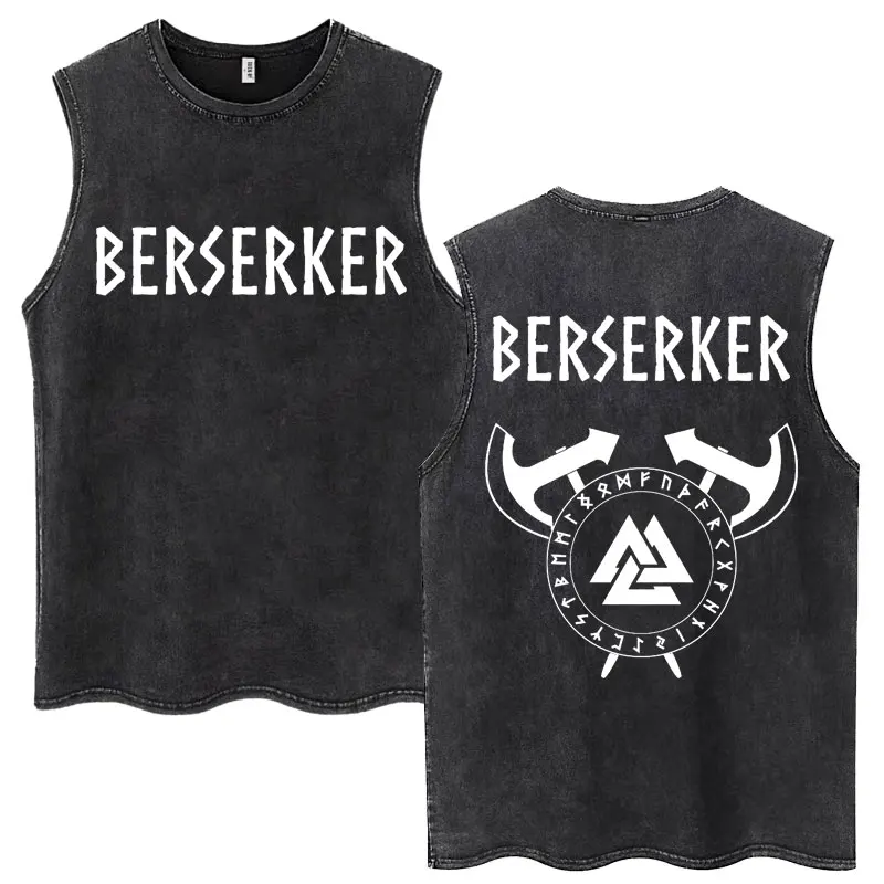 Anime Berserk Guts Gewaschen Harajuku Tank Tops Retro Manga Gatsu Griffith Zodd Ärmellose T Shirts Unisex Baumwolle Übergroßen T-Shirt