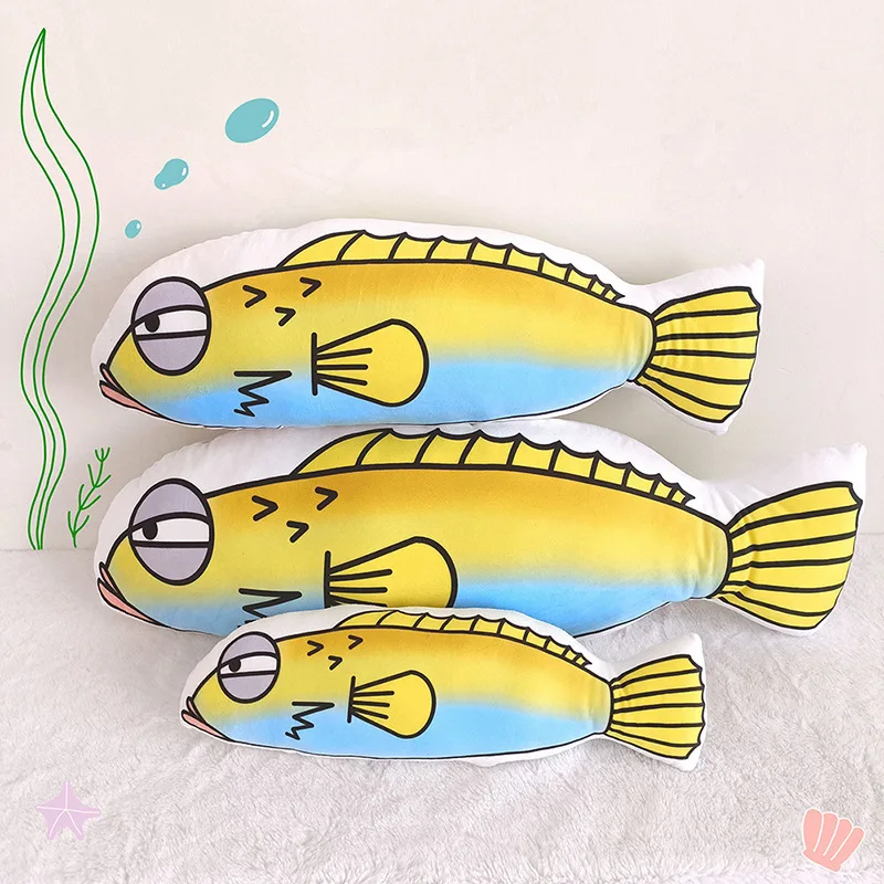 Creative Simulation Go To Work Touch The Fish Spoof Doll Pillow Funny Personality Cute Salty Fish Plush Dolls Room Decorations