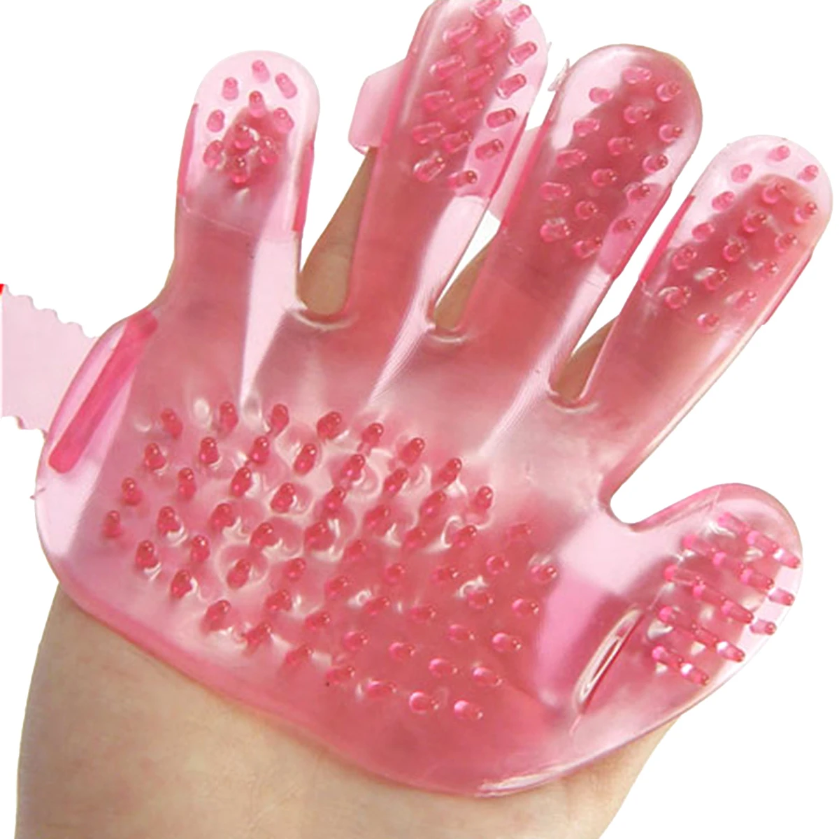 

-Finger Palm Shaped Bath Durable Plastic 12Cm 11Cm 6Mm Teeth Random Color For Dogs Cats Grooming Massage Dog Accessories