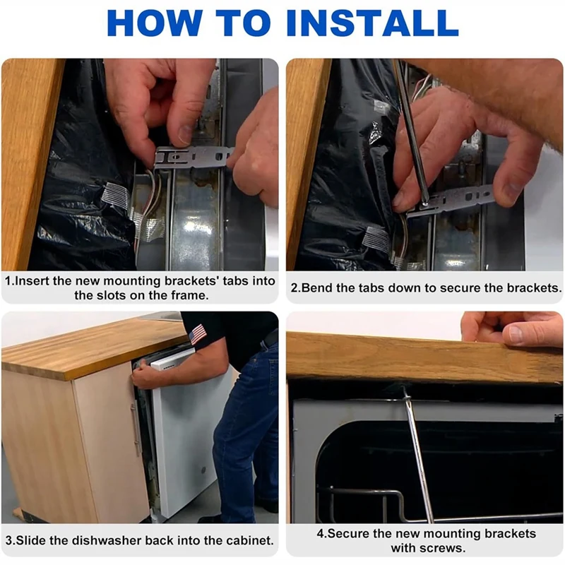 M14K-2PCS Монтажный кронштейн для столешницы посудомоечной машины WD01X21740, Монтажный кронштейн для посудомоечной машины, заменяет WD01X10598, PS 11700868