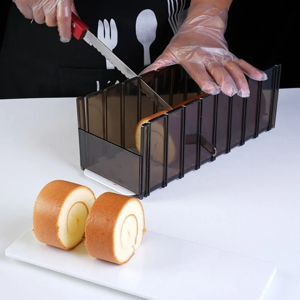 Baking Cutter Tool 3/3.5/4cm Swiss Roll Cutting Mold Accurate Plastic Cake Roll Cutter Evenly Cut Dough Thickness Guide Bakery