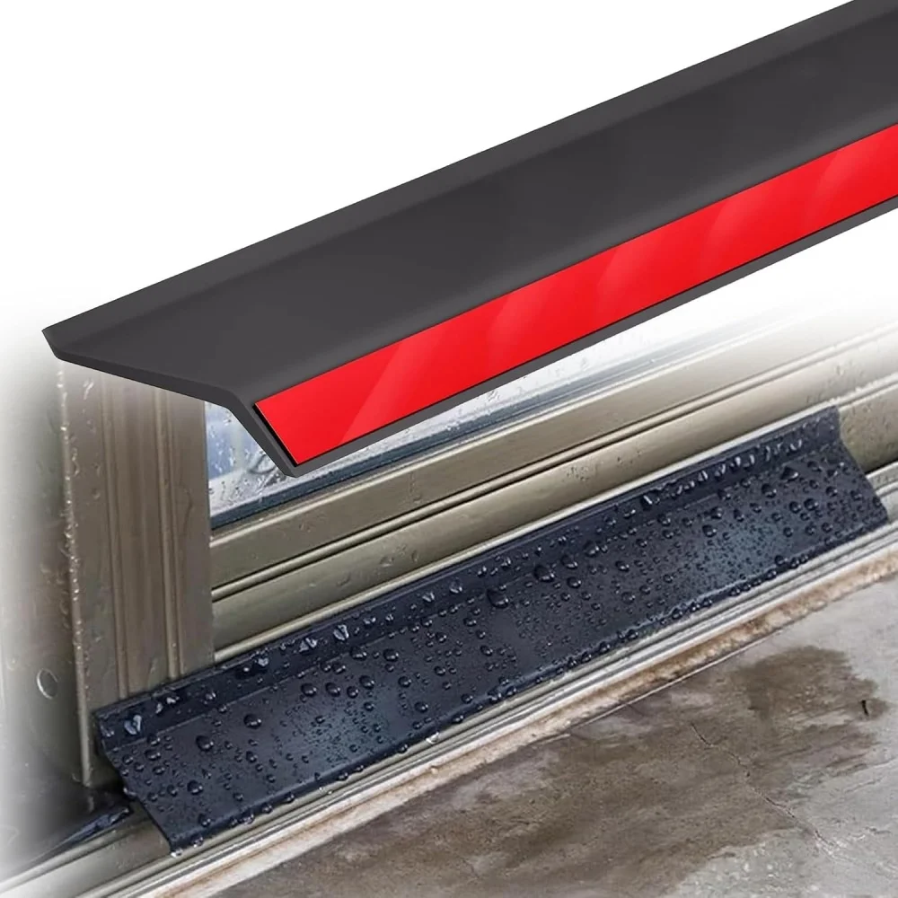 1PC Window Edge Water Deflector Sealing Strip Balcony Water Blocking Bar Sliding Window Windproof Waterproof Board