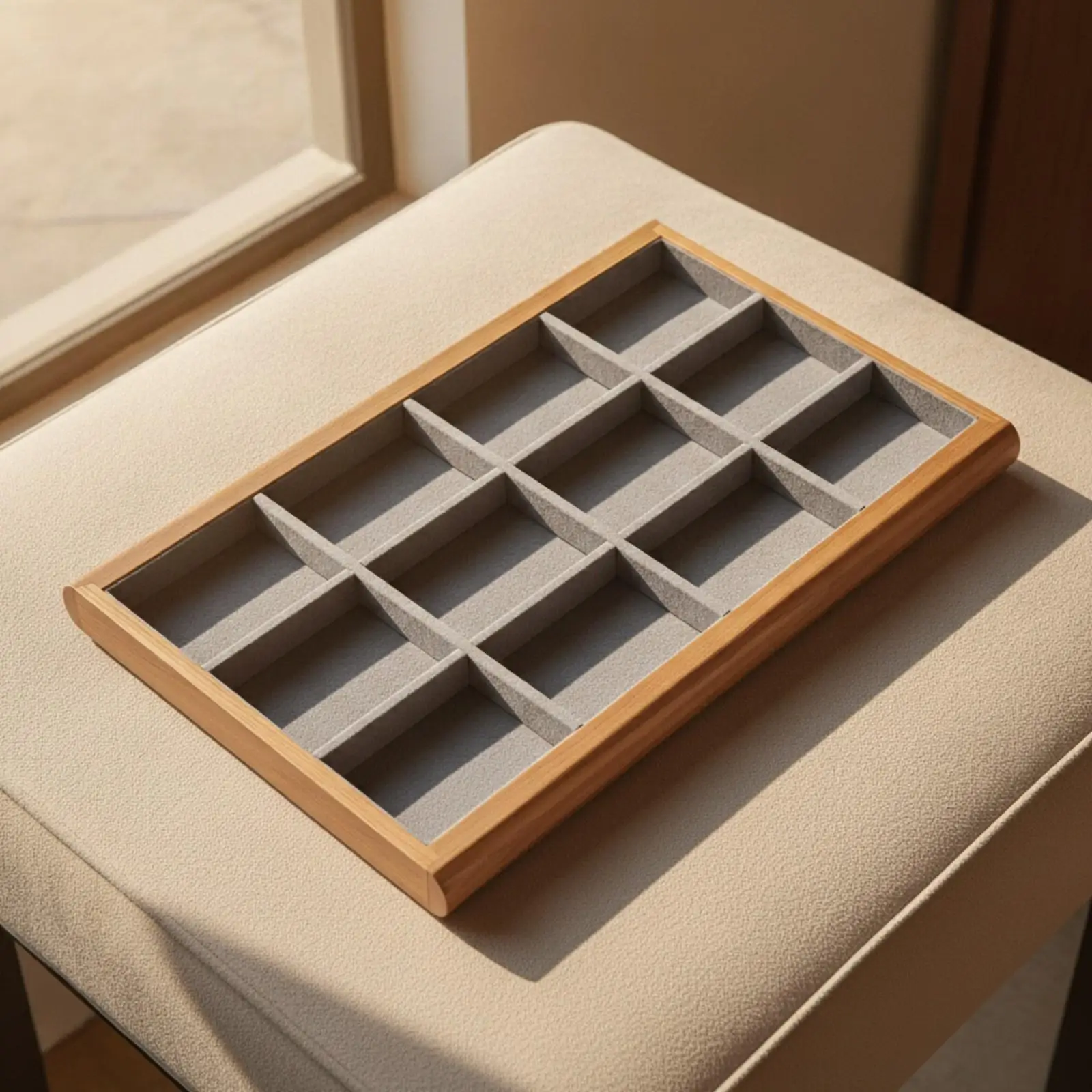 Wooden Jewelry Organizer Tray with Dividers for Necklace Ring Pendant Display Storage Box Home Shop Counter