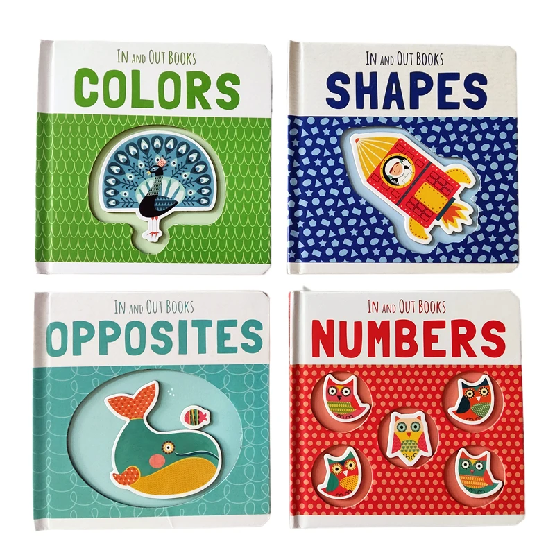

1 book Children's English Cardboard Books IN AND OUT BOOKS Shape, Color, Opposite, Number