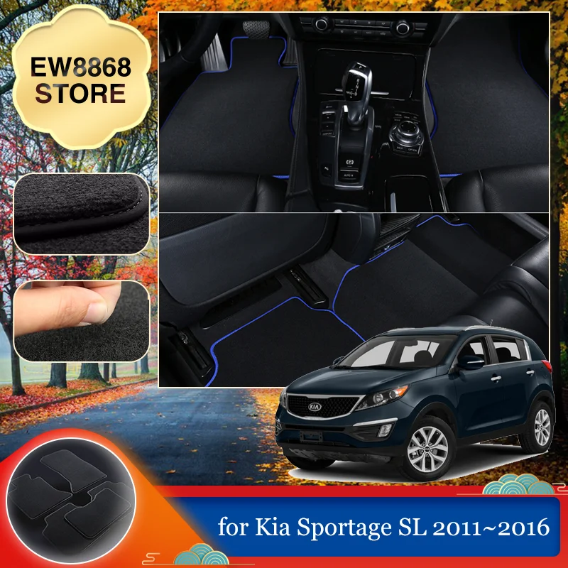 

Car Floor Mat For Kia Sportage 3 SL MK3 2011~2016 Foot Cover Liner Carpet Interior Auto Parts Compartment Pad Rug Accessories