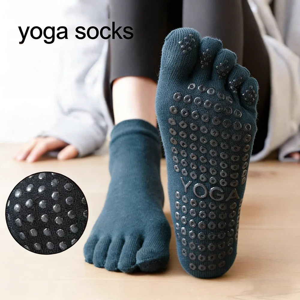 

Non-Slip Five Toes Yoga Socks Women Breathable Backless Dance Pilates Socks Ladies Ballet Pure Barre Fitness Sports Cotton Socks