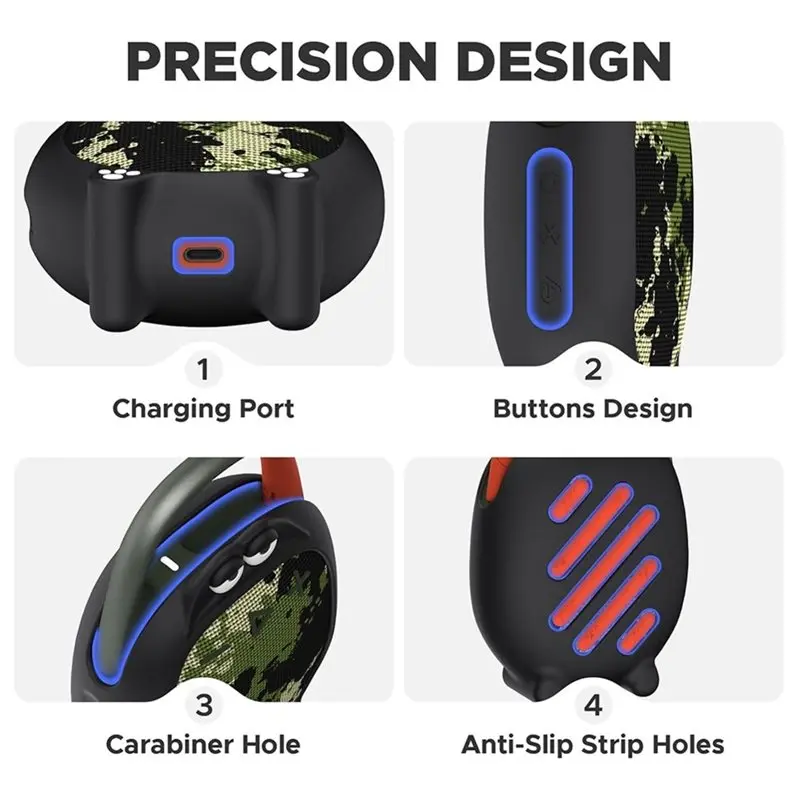 Solid Protective Case Cover For JBL Clip 5 In Silicone Anti Scratch Shockproof Design Cartoon Pattern For JBL Clip 5 Bluetooth