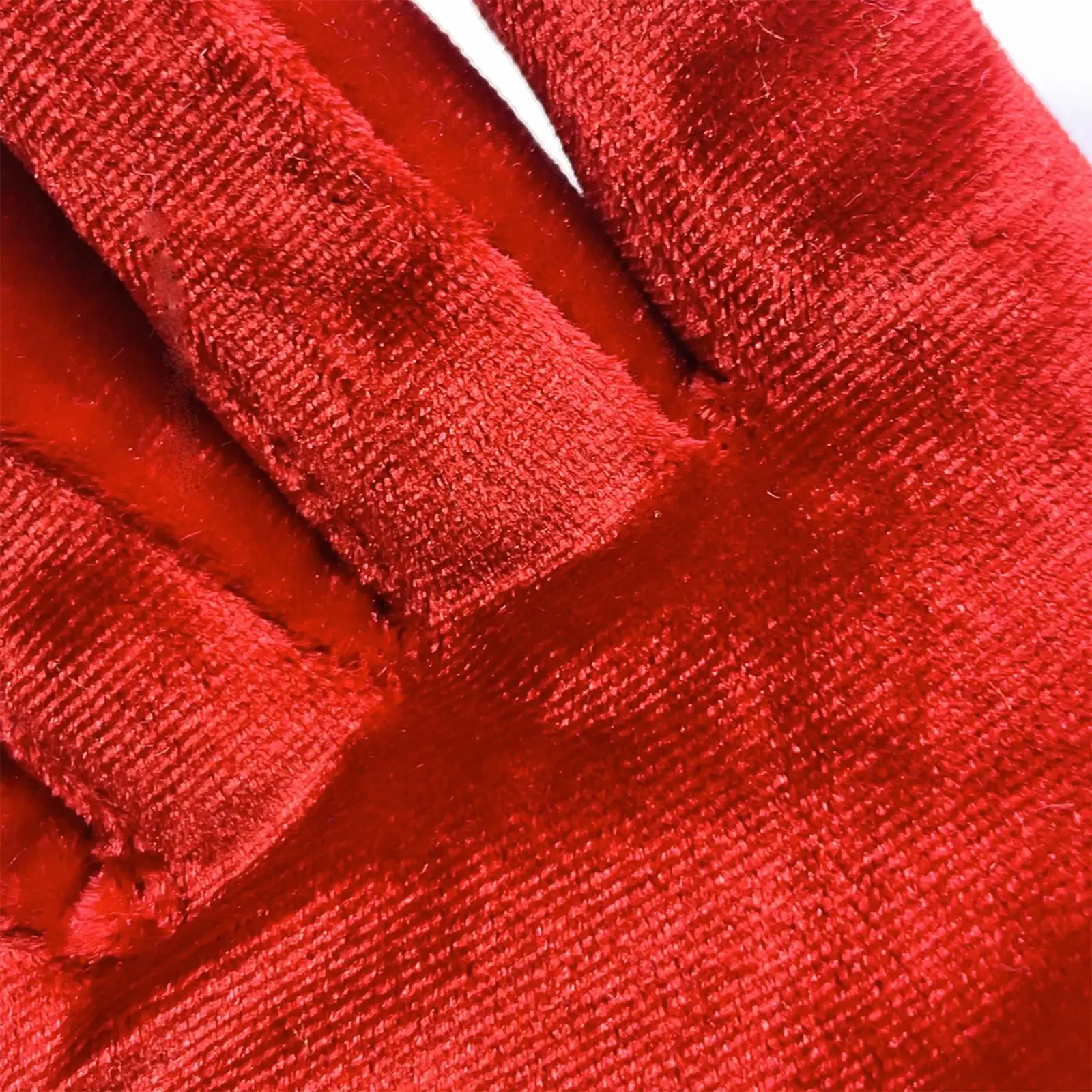 Red Velvet Gloves Women Winter Short White Furry Trim Christmas Party Elegant Accessories for Wedding