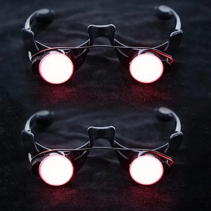 LED Cool Red Laser Eyes Glasses Halloween Cos Play Party Wearable Luminous Glowing Funny Clown Masks Carnival Masquerade Props