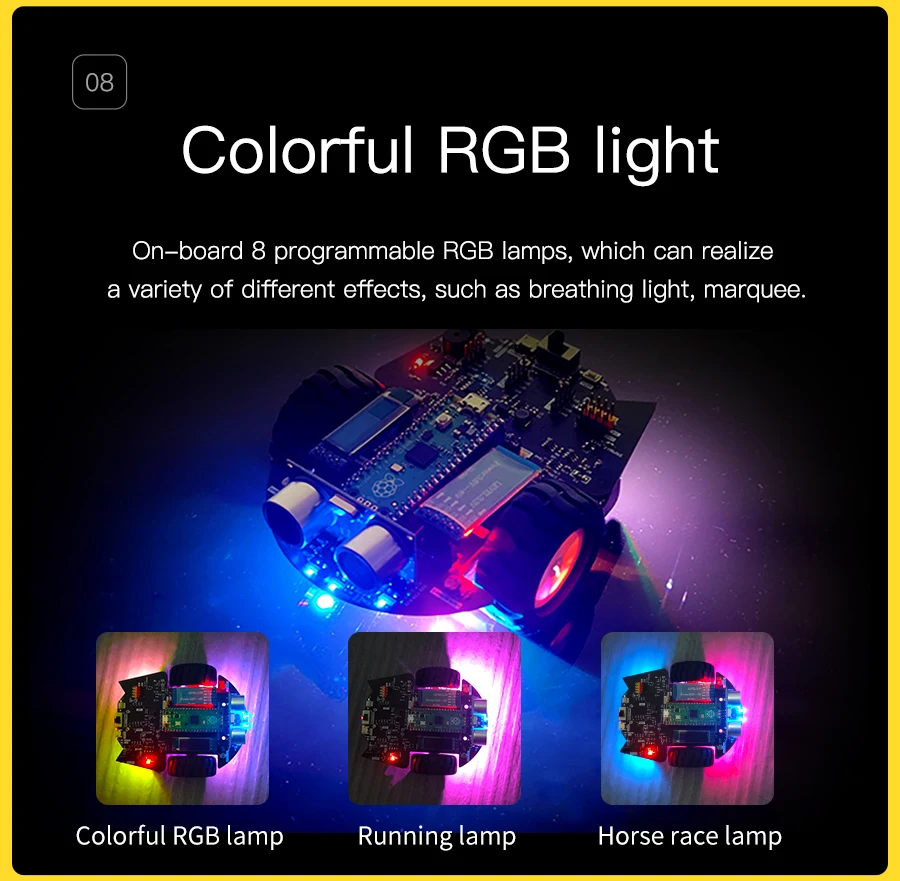 Yahboom Raspberry Pi Pico2 Roboter Auto Diy Elektronische Kit Codierung Roboter Kit Unterstützung MicroPython Programmierung APP Infrarot Steuerung – Detail 17