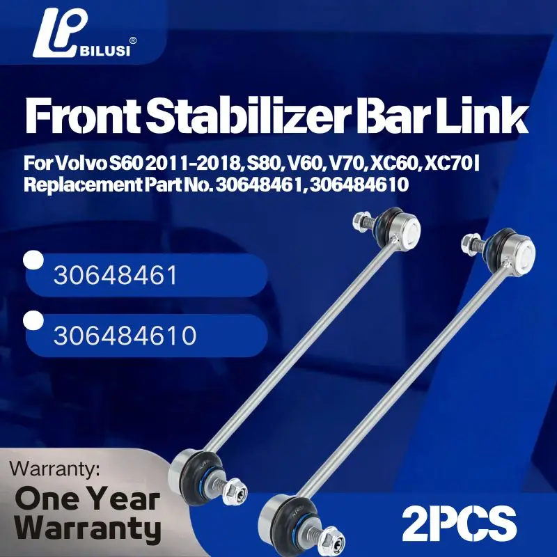 BILUSI 2 x Front Stabilizer Bar Link for Volvo S60 2011-2018, S80, V60, V70, XC60, XC70 | Replacement  30648461, 306484610