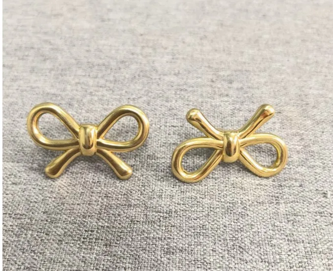 

1pcs Brass Bowknot Drawer Pulls Vintage Cabinet Handles For Furniture Dresser Wardrobe Shoe Cabinet Bedside Table Hardware