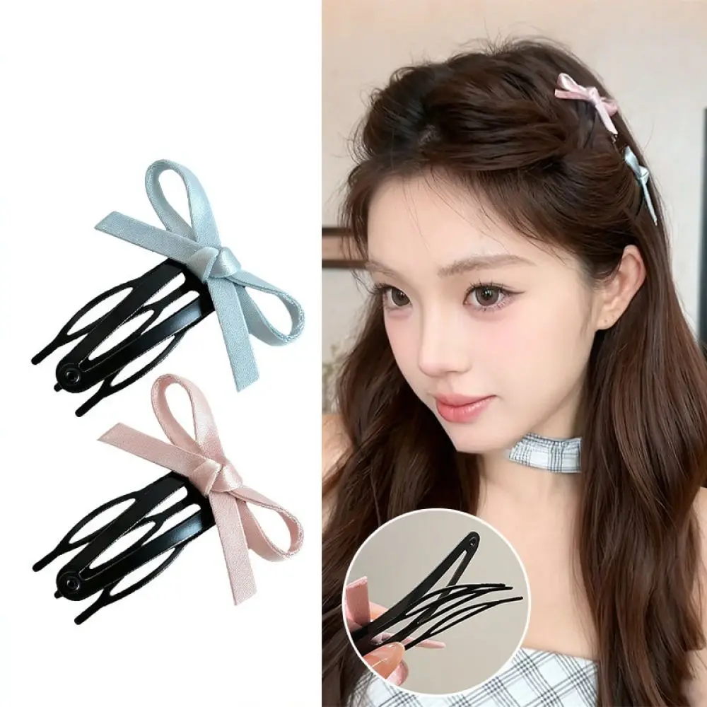 Minimalist Bowknot Hairpin For Women Korean Style Side Fringe Barrette Invisible Fixing Tool Hair Accessory