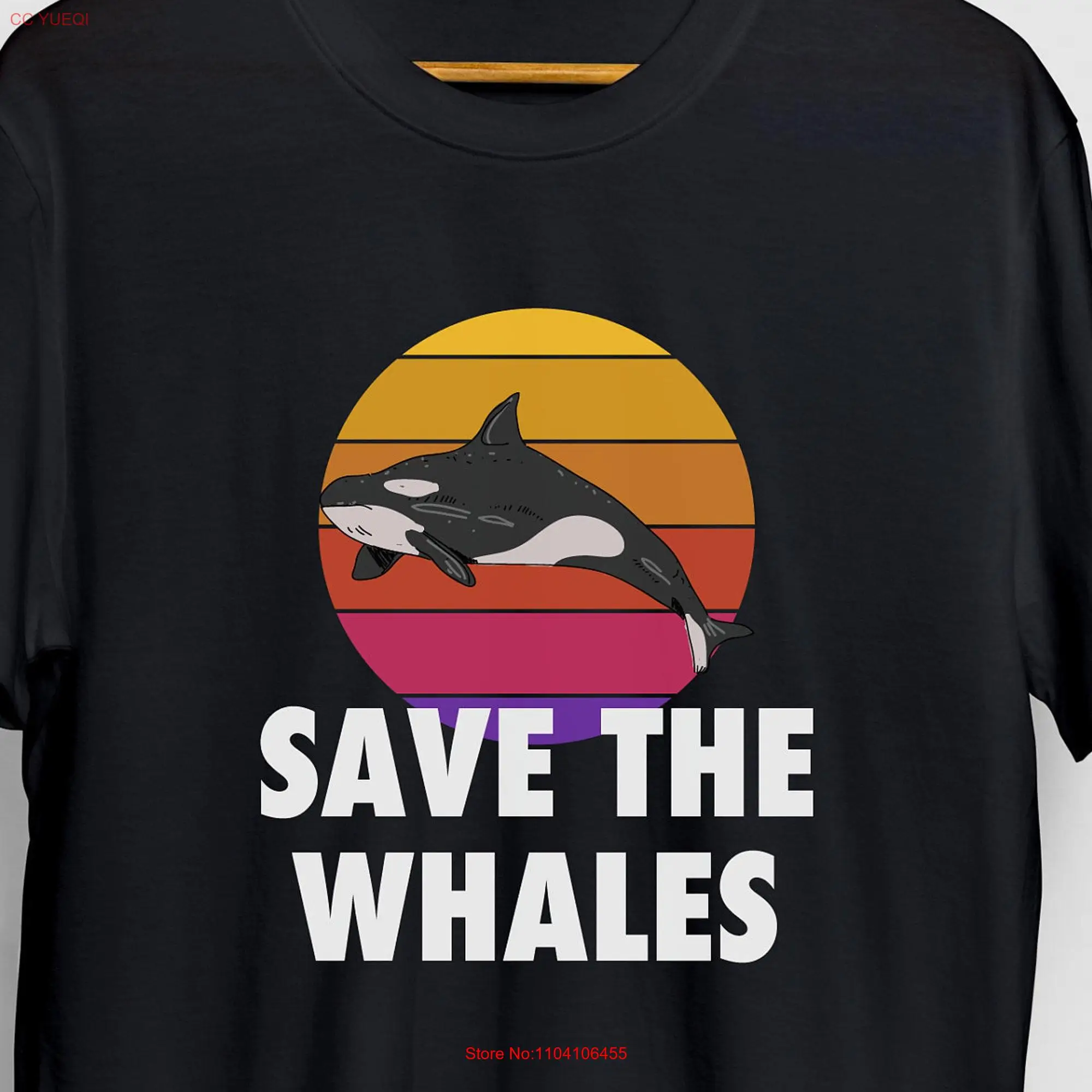 Save The Whales Killer Whale T Shirt Orca Summer Beach  long or short sleeves