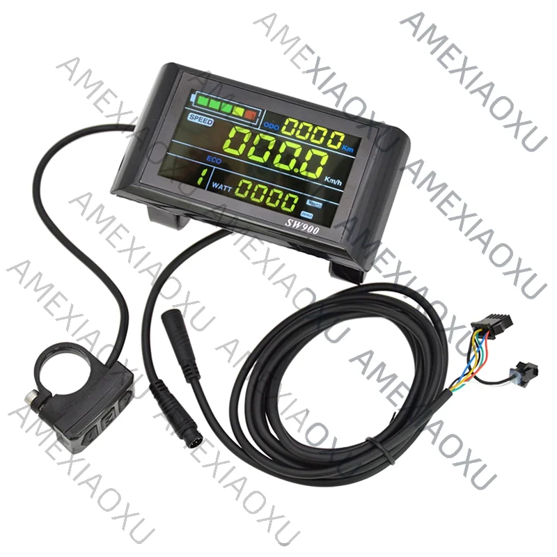 AMEXIAOXU SW900 Color Screen Smart Diplay Electric Bicycle 6 Cores Waterproof Cable Waterproof Interface Easy To Install