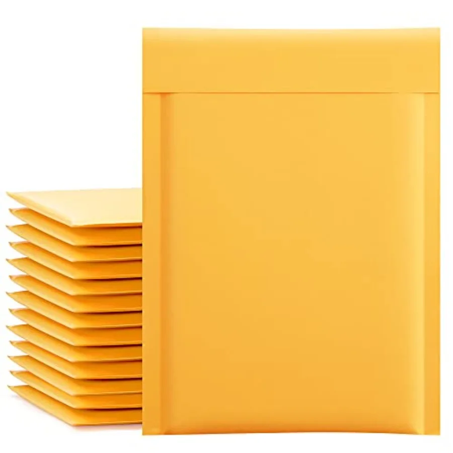 

Kraft Bubble Mailers 6x10 Inch 25 Pack Usable Size 6x9 Inch Yellow Padded Envelopes #0 Small Business Mailing Packages Self Sea