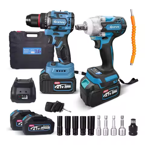 Kit 2 Em 1 Chave De Impacto E Parafusadeira Brushles Sem Fio
